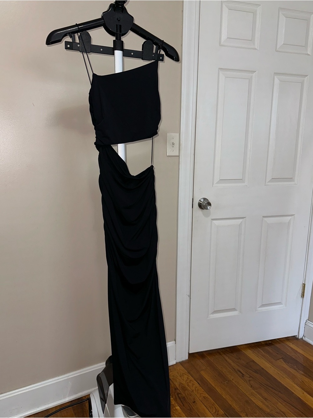 Zara Black Draped Midi Dress S